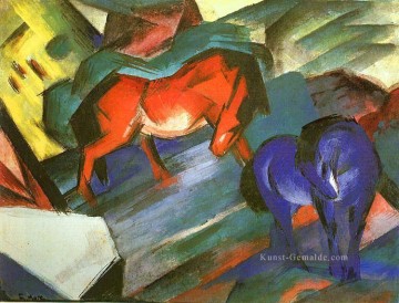  x - Rot und Blau Pferde Expressionist